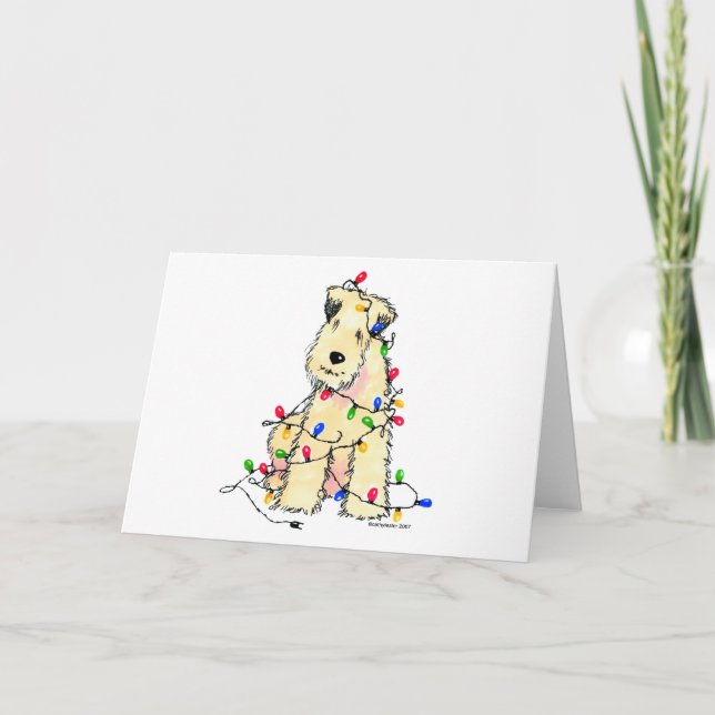 Soft Coated Wheaten Terrier - Christmas Holiday Card (Front)