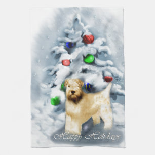 Soft Coated Wheaten Terrier Christmas Kitchen Towel