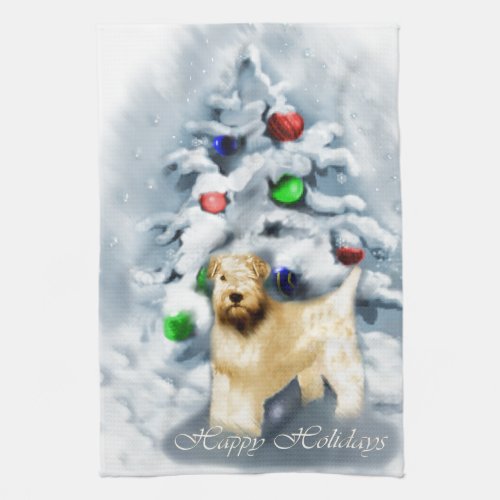 Soft Coated Wheaten Terrier Christmas Kitchen Towel