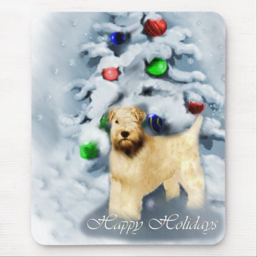 Soft Coated Wheaten Terrier Christmas Mouse Pad