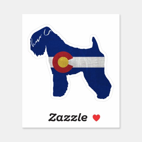 Soft Coated Wheaten Terrier Colorado Flag Sticker