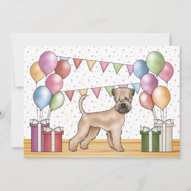 Soft-Coated Wheaten Terrier Colorful Birthday Invitation (Front)