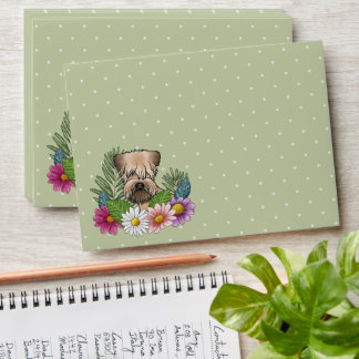 Soft-Coated Wheaten Terrier Colorful Flowers Green Envelope