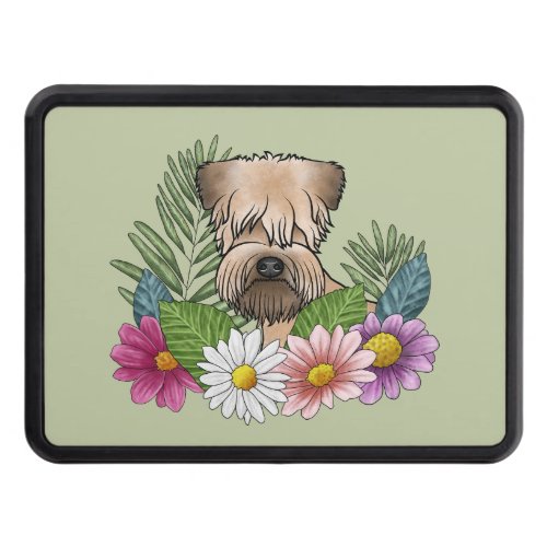 Soft_Coated Wheaten Terrier Colorful Flowers Green Hitch Cover