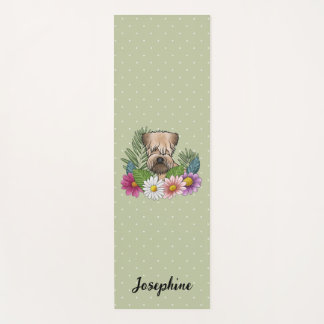 Soft-Coated Wheaten Terrier Colorful Flowers Green Yoga Mat