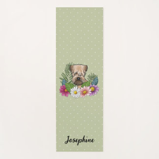 Soft-Coated Wheaten Terrier Colorful Flowers Green Yoga Mat