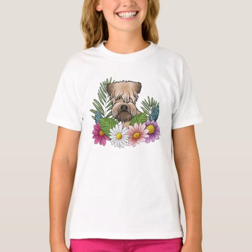 Soft_Coated Wheaten Terrier Colorful Summer Flower T_Shirt