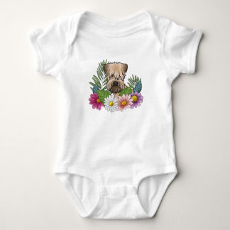 Soft-Coated Wheaten Terrier Colorful Wildflowers Baby Bodysuit
