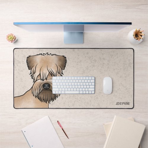 Soft_Coated Wheaten Terrier Cute Dog Head And Text Desk Mat