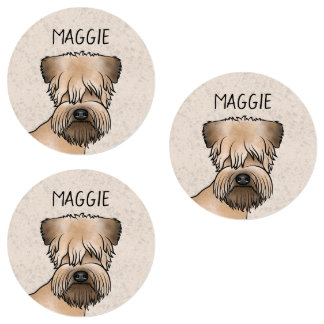 Soft-Coated Wheaten Terrier Cute Dog Head And Text Labels