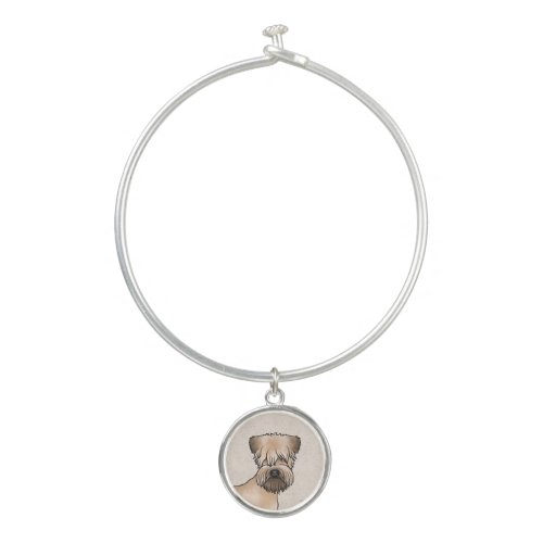 Soft_Coated Wheaten Terrier Cute Dog Head On Beige Bangle Bracelet