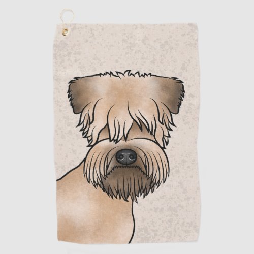 Soft_Coated Wheaten Terrier Cute Dog Head On Beige Golf Towel