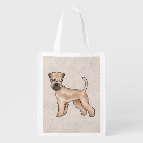 Soft_Coated Wheaten Terrier Cute Dog On Beige Grocery Bag