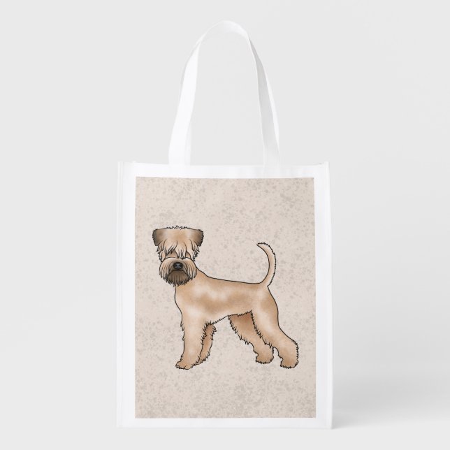 Soft-Coated Wheaten Terrier Cute Dog On Beige Grocery Bag (Front)