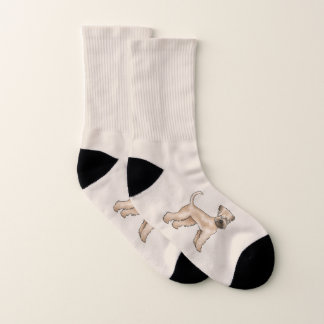 Soft-Coated Wheaten Terrier Cute Dog On Beige Socks