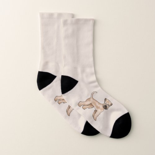 Soft_Coated Wheaten Terrier Cute Dog On Beige Socks