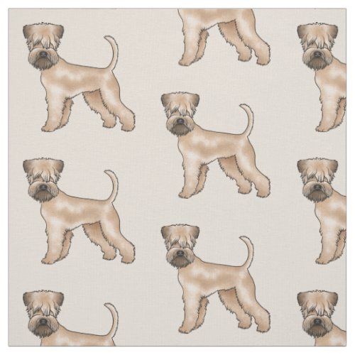 Soft_Coated Wheaten Terrier Cute Dog Pattern Beige Fabric