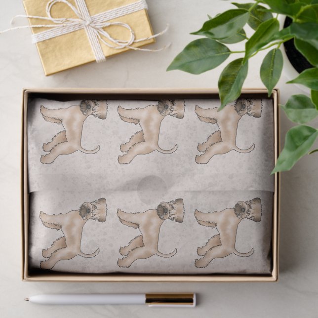 Soft-Coated Wheaten Terrier Cute Dog Pattern Beige Tissue Paper (Gift)