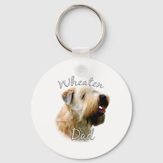 Soft Coated Wheaten Terrier Dad 2 Keychain (Front)