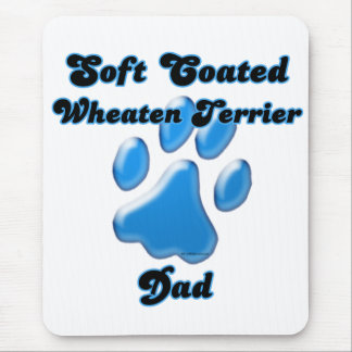 Soft Coated Wheaten Terrier Dad Blue Pawprint Mouse Pad
