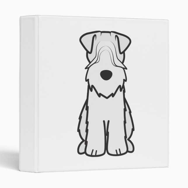 Soft Coated Wheaten Terrier Dog Cartoon 3 Ring Binder (Front/Spine)