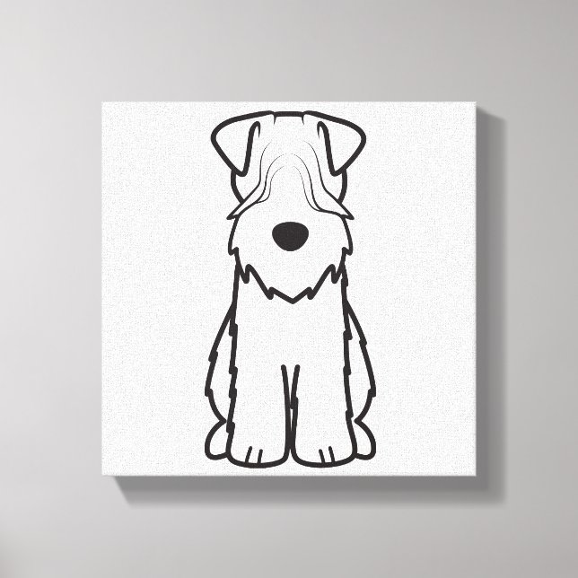Soft Coated Wheaten Terrier Dog Cartoon Canvas Print (Front)