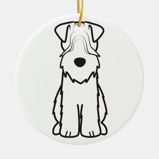 Soft Coated Wheaten Terrier Dog Cartoon Ceramic Ornament (Front)