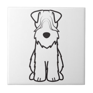 Soft Coated Wheaten Terrier Dog Cartoon Ceramic Tile