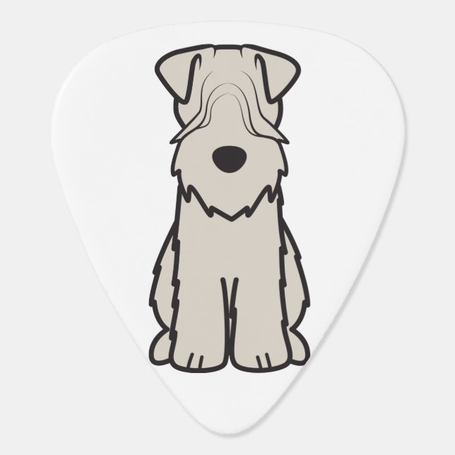 Soft Coated Wheaten Terrier Dog Cartoon Guitar Pick (Back)