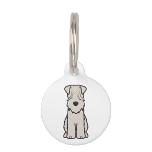 Soft Coated Wheaten Terrier Dog Cartoon Pet ID Tag