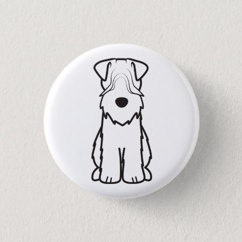 Soft Coated Wheaten Terrier Dog Cartoon Pinback Button