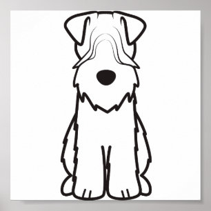 Soft Coated Wheaten Terrier Dog Cartoon Poster