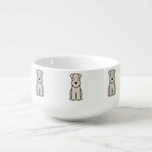 Soft Coated Wheaten Terrier Dog Cartoon Soup Mug (Front)