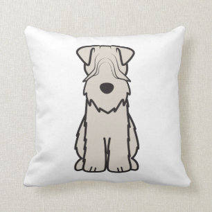 Soft Coated Wheaten Terrier Dog Cartoon Throw Pillow
