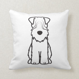 Soft Coated Wheaten Terrier Dog Cartoon Throw Pillow