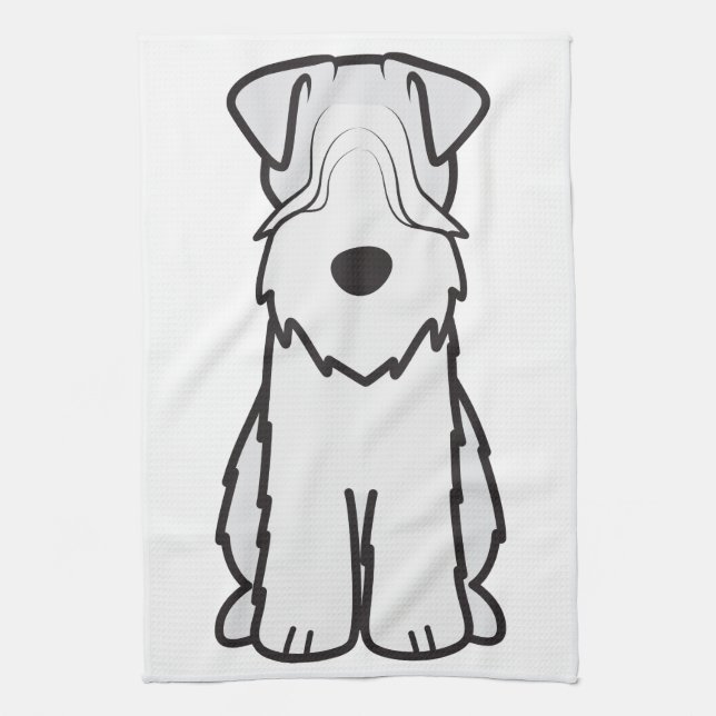 Soft Coated Wheaten Terrier Dog Cartoon Towel (Vertical)