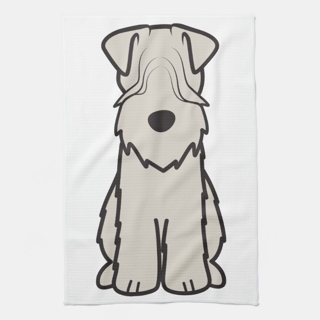 Soft Coated Wheaten Terrier Dog Cartoon Towel (Vertical)