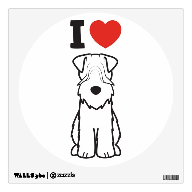 Soft Coated Wheaten Terrier Dog Cartoon Wall Decal (Front)