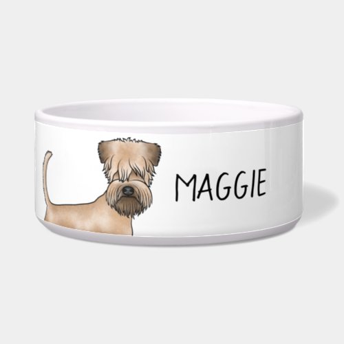 Soft_Coated Wheaten Terrier Dog Close_Up And Name Bowl