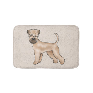 Soft-Coated Wheaten Terrier Dog Cute Illustration Bath Mat