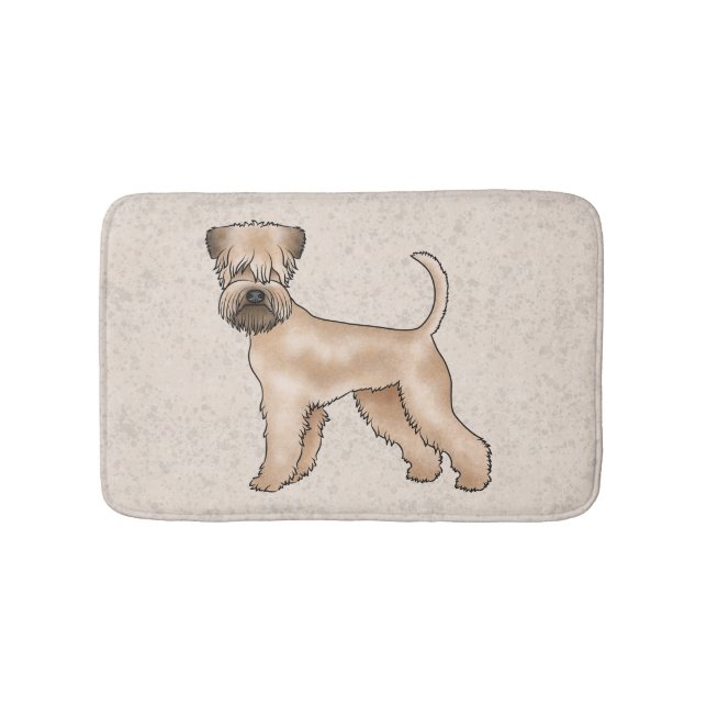 Soft-Coated Wheaten Terrier Dog Cute Illustration Bath Mat (Front)