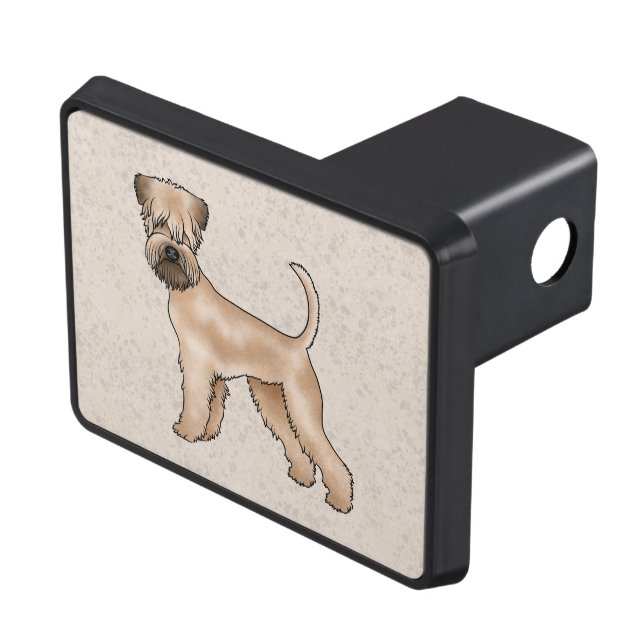 Soft-Coated Wheaten Terrier Dog Cute Illustration Hitch Cover (Top Right)