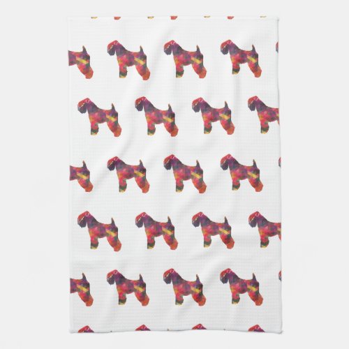 Soft Coated Wheaten Terrier Dog Geo Multi Kitchen Towel