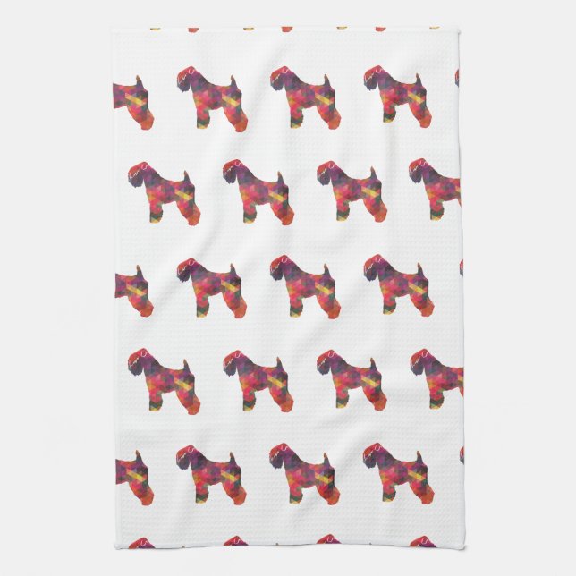 Soft Coated Wheaten Terrier Dog Geo Multi Kitchen Towel (Vertical)