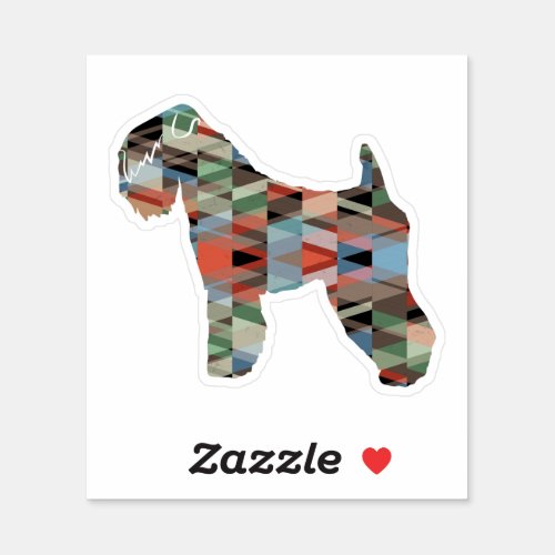 Soft Coated Wheaten Terrier Dog Geo Plaid Sticker