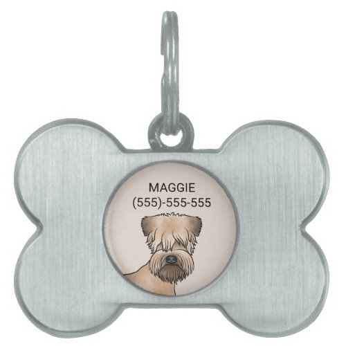 Soft_Coated Wheaten Terrier Dog Head Close_Up Pet ID Tag