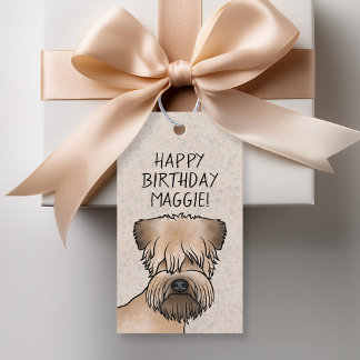 Soft-Coated Wheaten Terrier Dog Head On Beige Gift Tags
