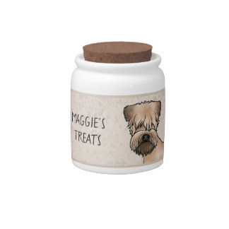 Soft-Coated Wheaten Terrier Dog Head Pet Treat Candy Jar