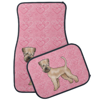 Soft-Coated Wheaten Terrier Dog Heart Pattern Pink Car Floor Mat