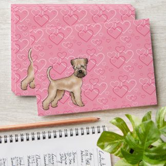 Soft-Coated Wheaten Terrier Dog Heart Pattern Pink Envelope